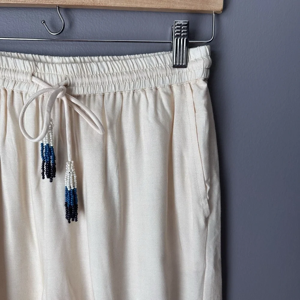 FARM RIO X Anthropologie Floral Print Martina Pants Women's S Blue Wide-Leg NWT - Picture 6 of 13